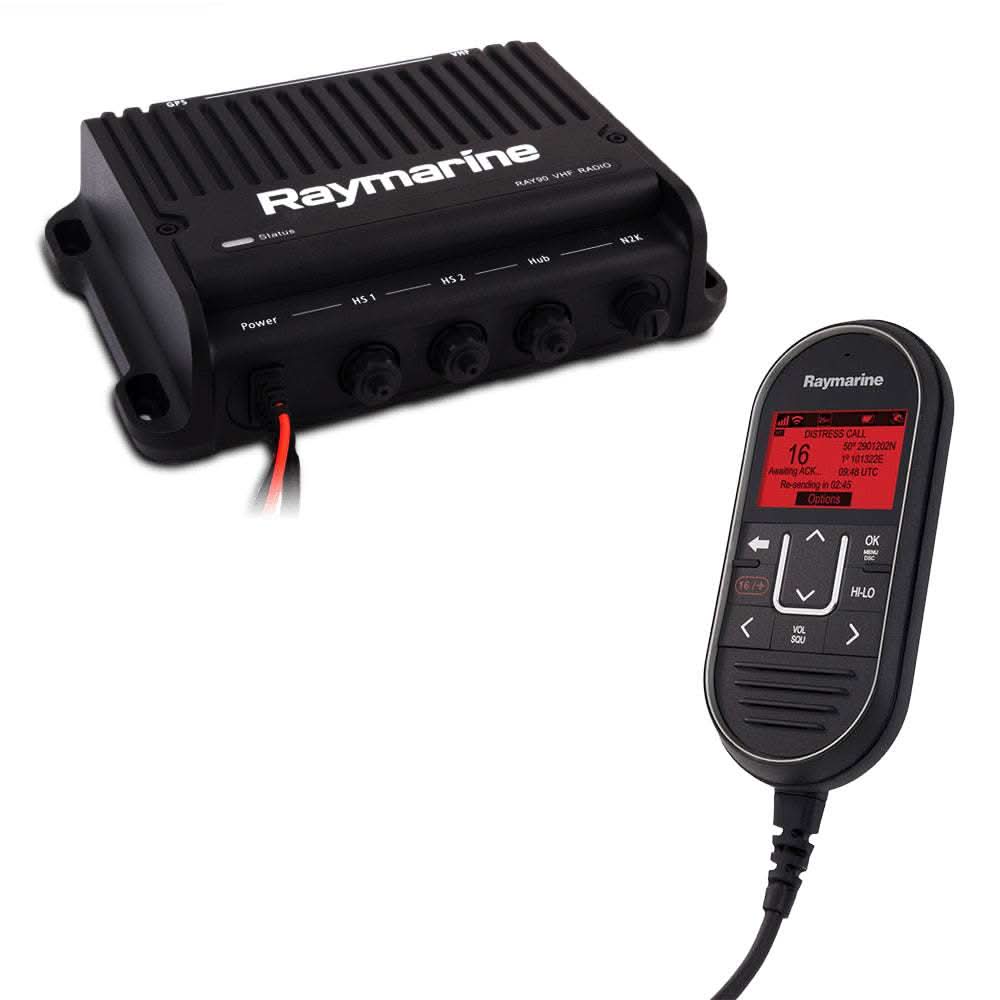 Raymarine Ray90 modular dual-station VHF black box radio system with RayMic handset and remote speaker