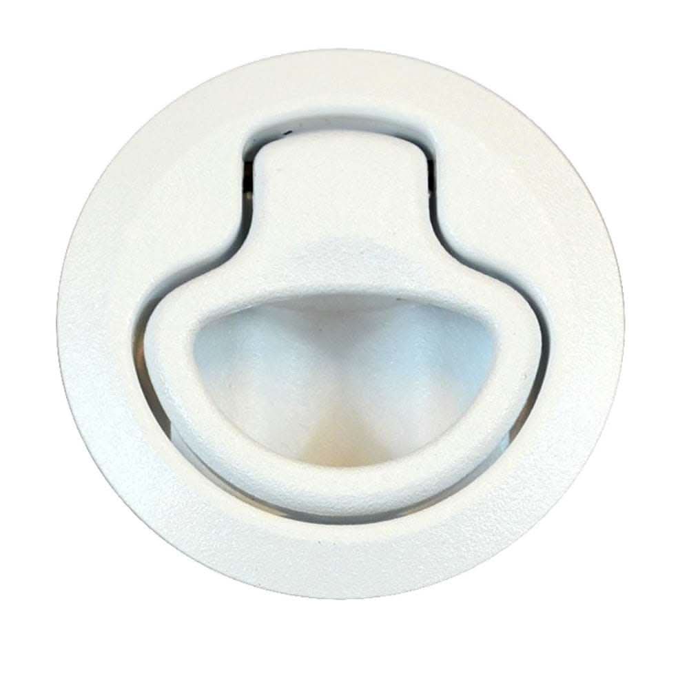 Southco Flush Pull Latch white plastic non-locking low profile medium size