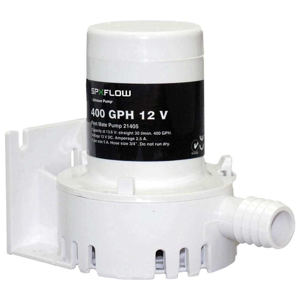 Johnson Pump 400 GPH 12V bilge pump submersible for boats with 3/4" connection and 2.5A amperage