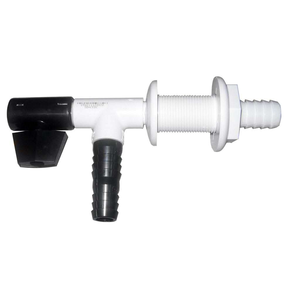 Johnson Pump aerator head with one shut off valve white and black plastic component