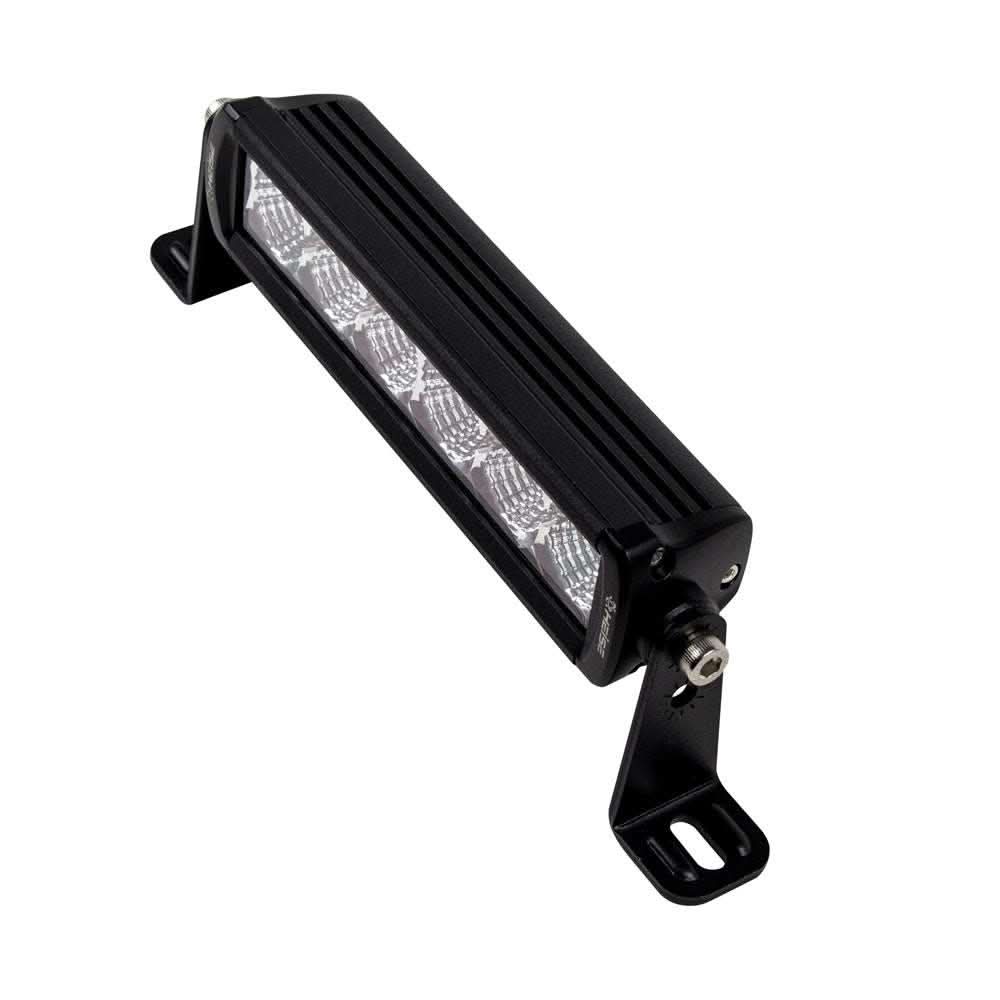 HEISE 9-1/4" single row slimline LED light bar with black powder-coated aluminum housing and 90° flood beam pattern