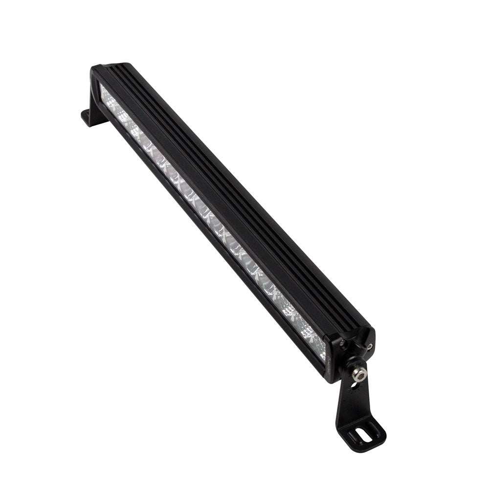 HEISE 20-1/4" single row slimline LED light bar with black aluminum housing and side mounting brackets