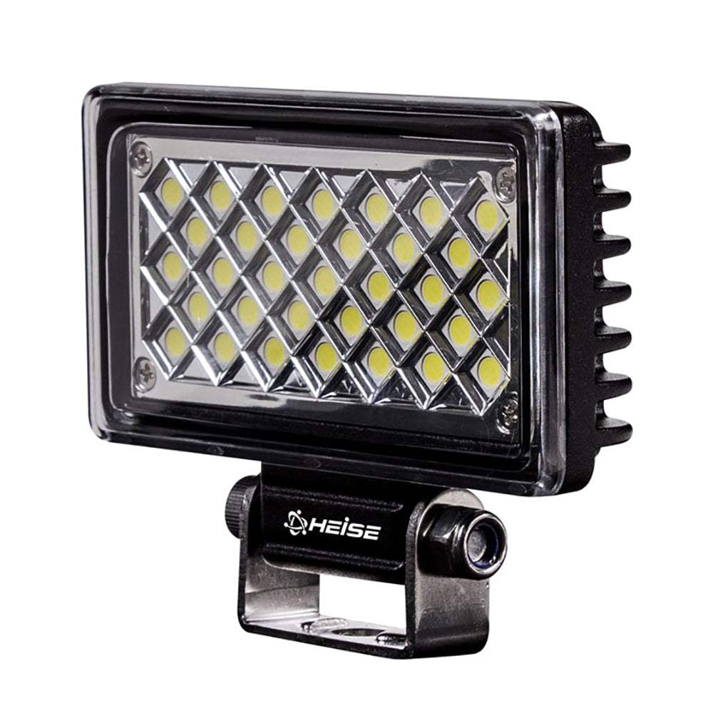 HEISE black rectangle work light with die-cast aluminum housing and 33 CREE LEDs, 3.625 by 2 inches
