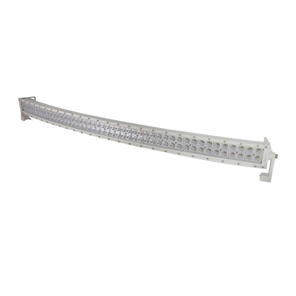 42-inch white dual row marine curved LED light bar with die-cast aluminum housing and UV coating