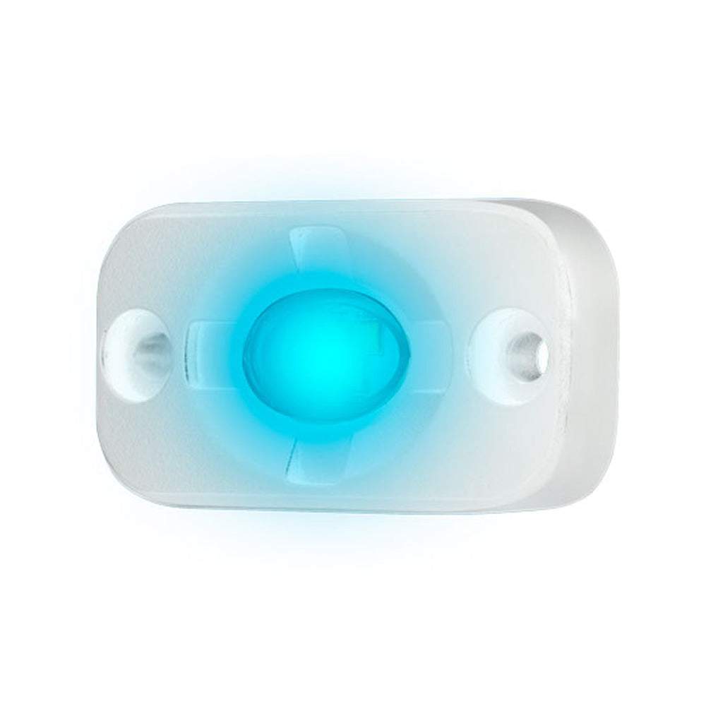 HEISE Marine Auxiliary Accent Lighting Pod white aluminum housing with blue LED light marine accessory