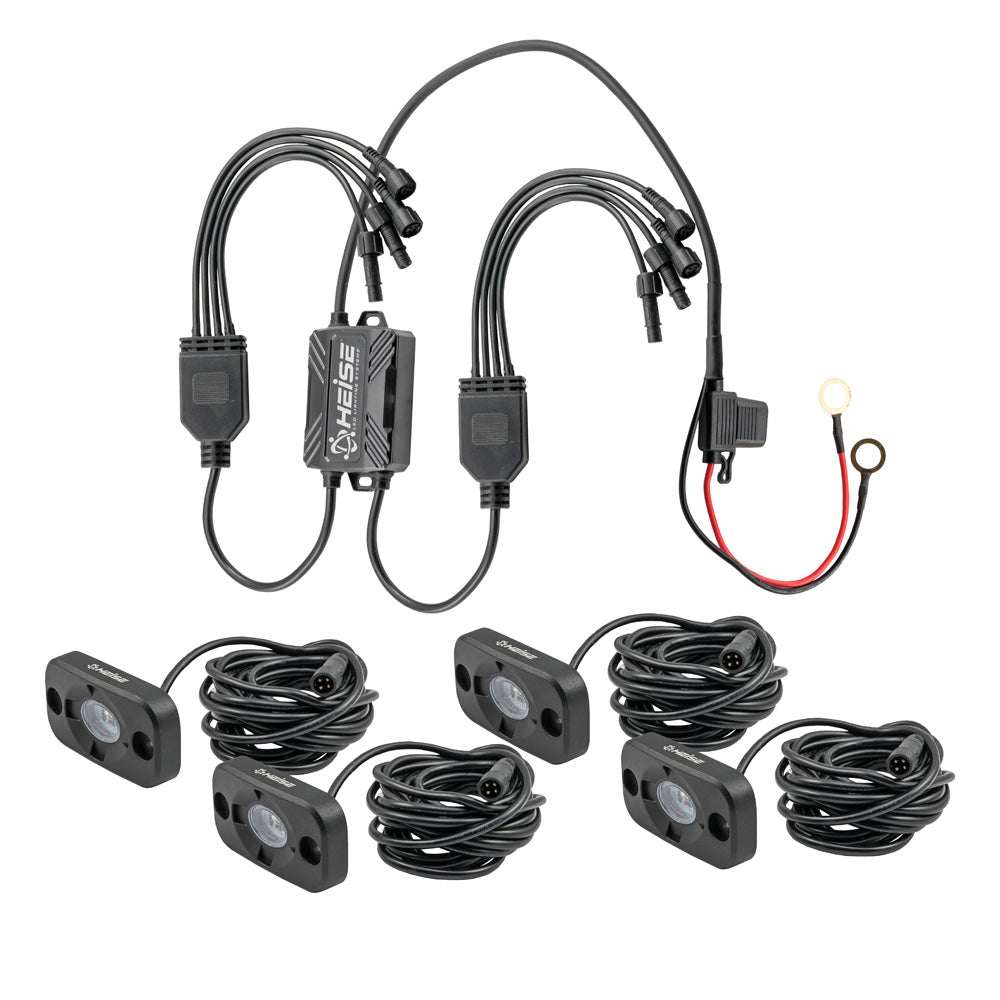 HEISE RGB Accent Lighting Kit 4 pack with control box and wiring for customizable vehicle lighting