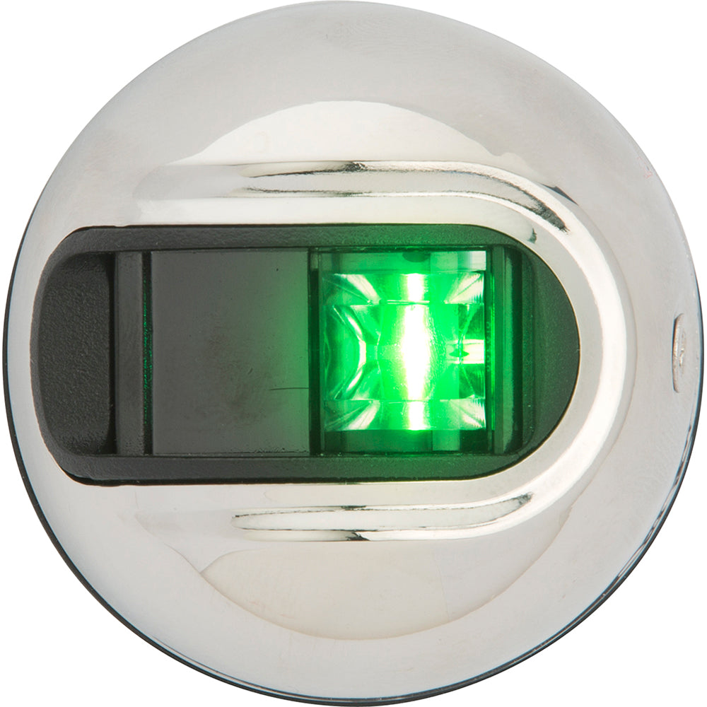 Attwood LightArmor Vertical Surface Mount Navigation Light - Starboard (Green) - Stainless Steel - 2NM - NV3012SSG-7