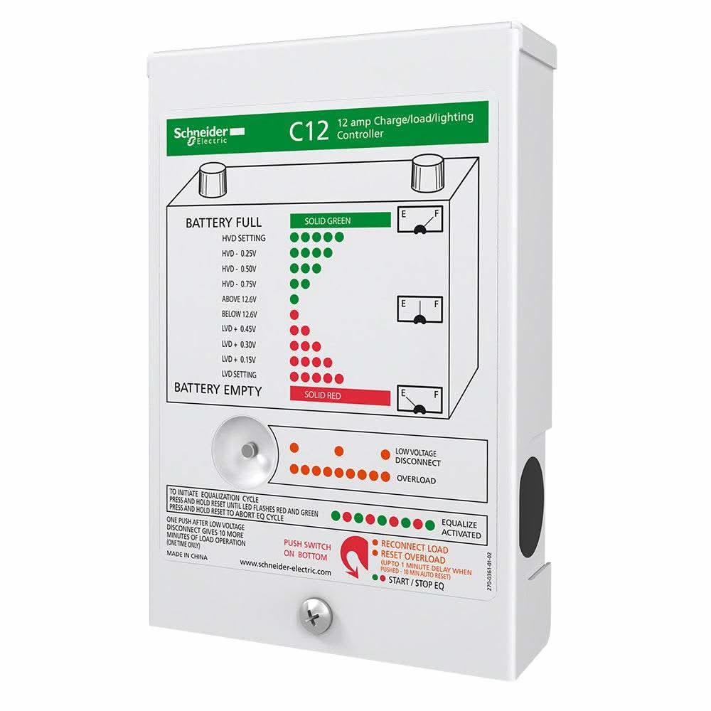Xantrex C-Series Solar charge controller 12 amps with PWM multi-stage charging and lighting control