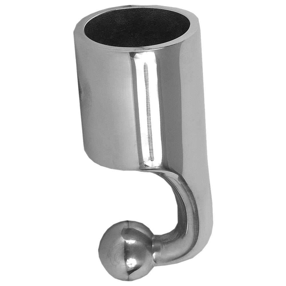 Polished TACO 90° top cap fitting 7/8" tube with set screw fastener