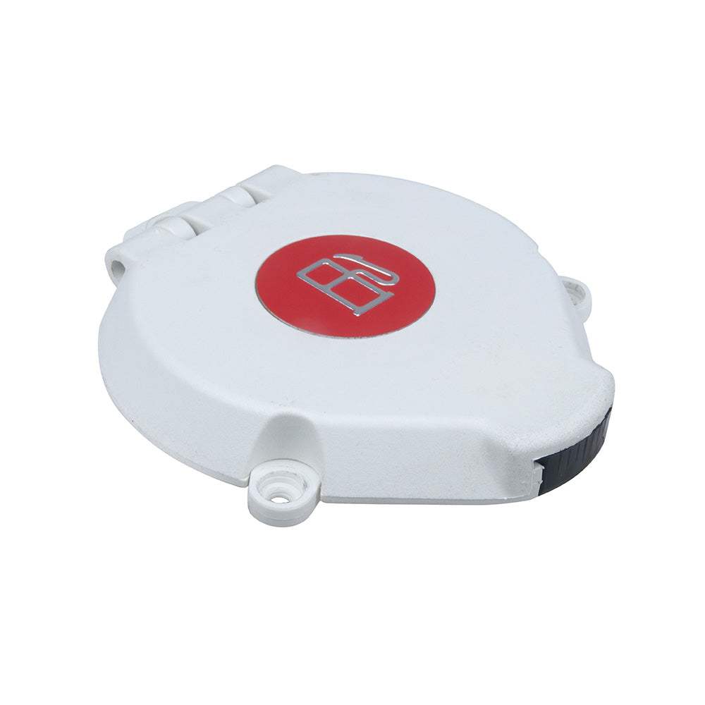 Perko vented flip top cap in white for 1-1/2" hose with integral tank vent and flame arrestor