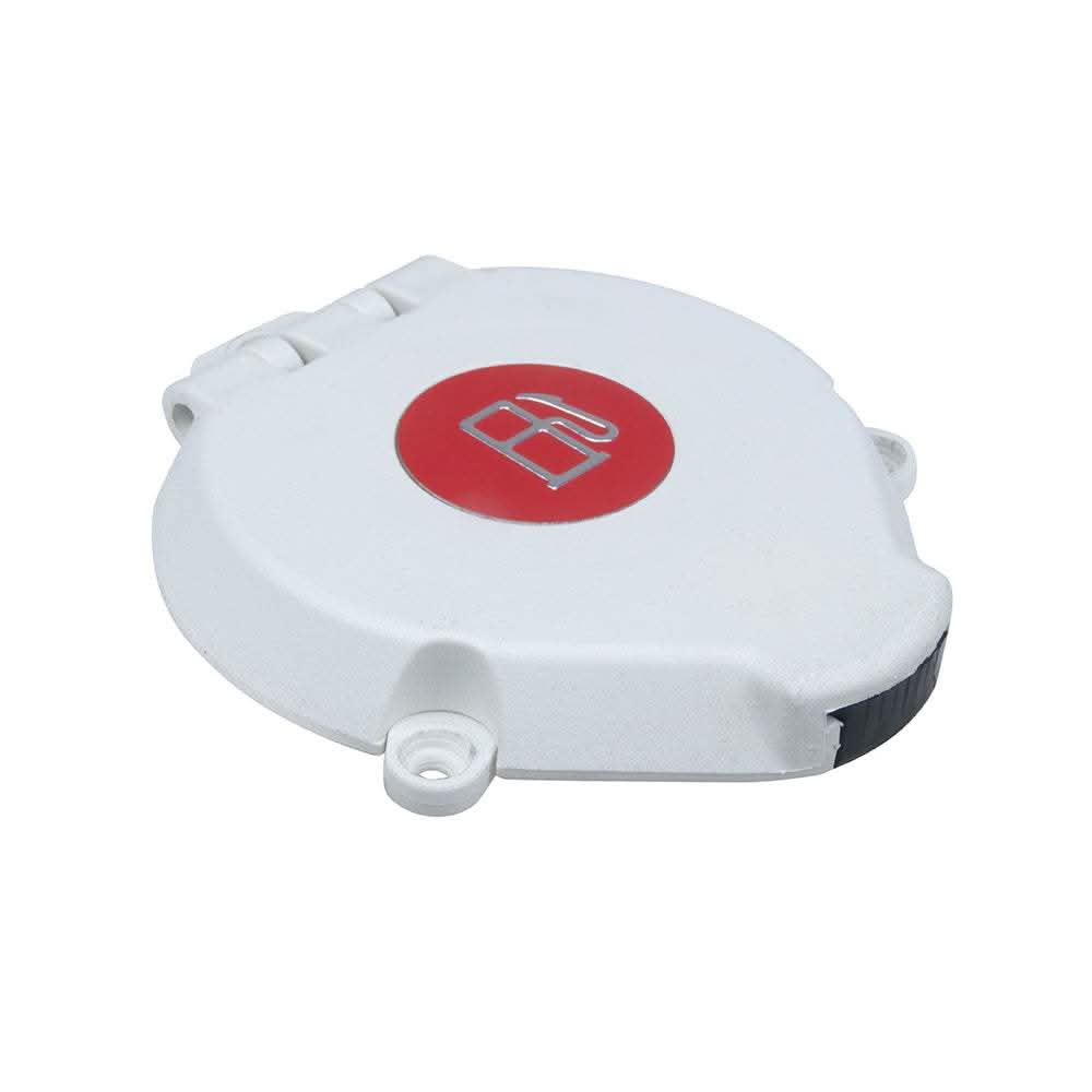 Perko vented flip top cap in white for 1-1/2" hose with integral tank vent and flame arrestor
