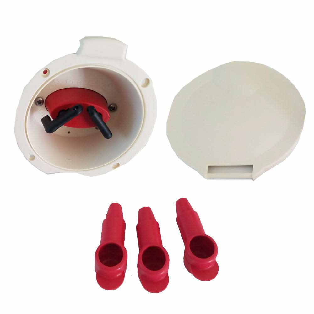 Perko Dual Battery Selector Switch cup mount with removable key and red connectors