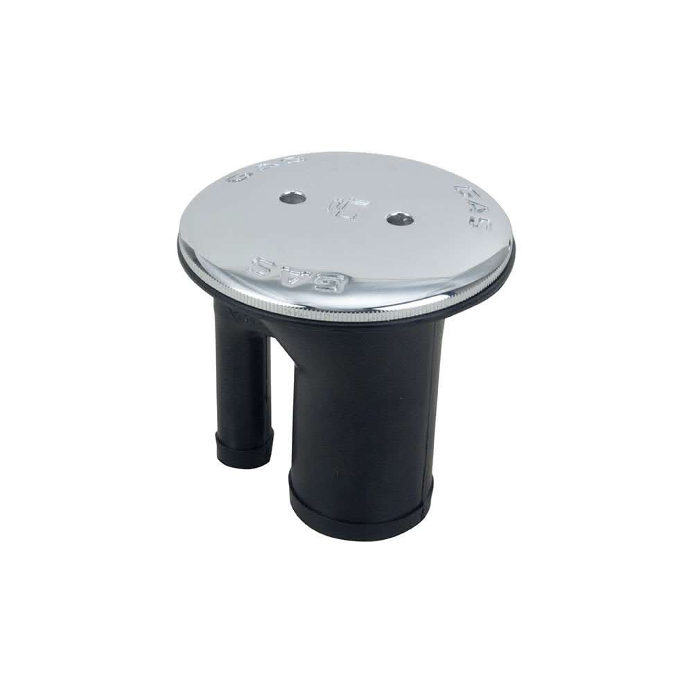 Perko 0541Vented Fill straight neck gas fill with chrome plated bronze cap and black polymer body