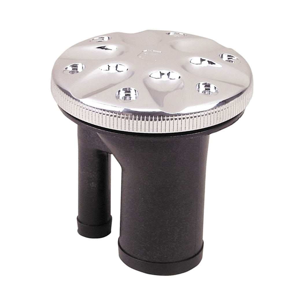 Perko 0591 vented fill with chrome plated bronze cap and black polymer body for 1-1/2" hose