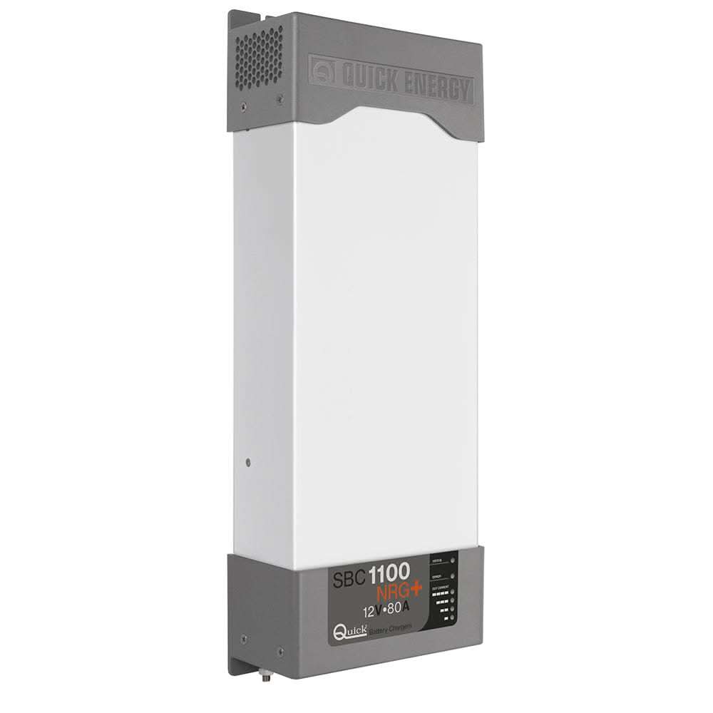 Quick SBC 1100 NRG+ Series 12V 80A 3-bank battery charger with LED indicators and advanced charging features