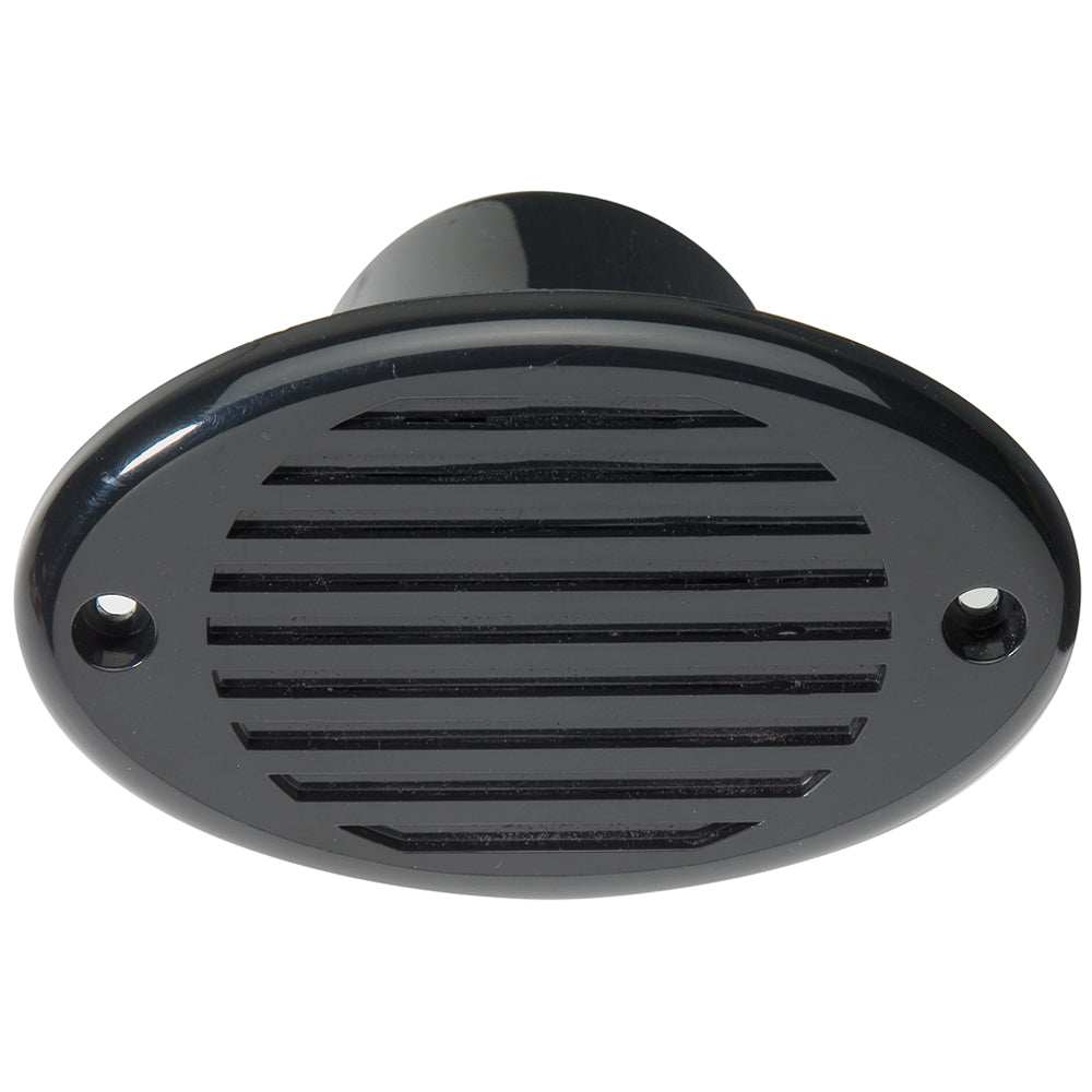 Innovative black Marine Hidden Horn for 12V or 24V marine systems with water drainage and solid-state design