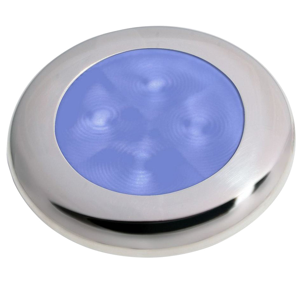 Hella Marine polished stainless steel rim blue LED courtesy lamp for marine lighting