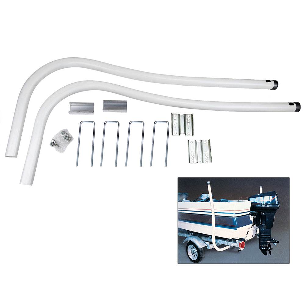 Pair of 50" white Boat Guide On Kit with mounting brackets for trailer hull alignment