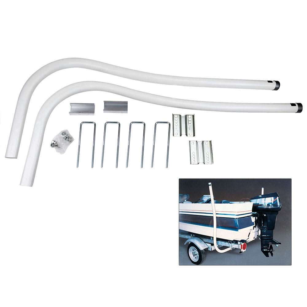 Pair of 50" white Boat Guide On Kit with mounting brackets for trailer hull alignment