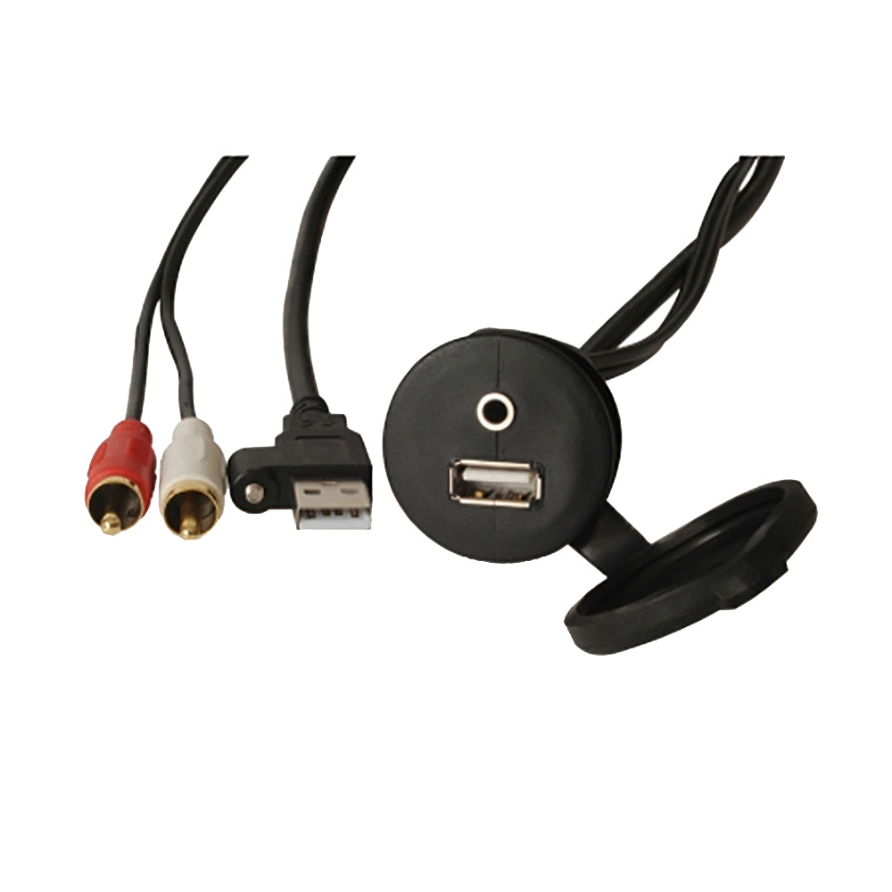 FUSION MS-CBUUSB3.5 Panel Mount USB & 3.5mm Headphone Jack - 010-12381-00