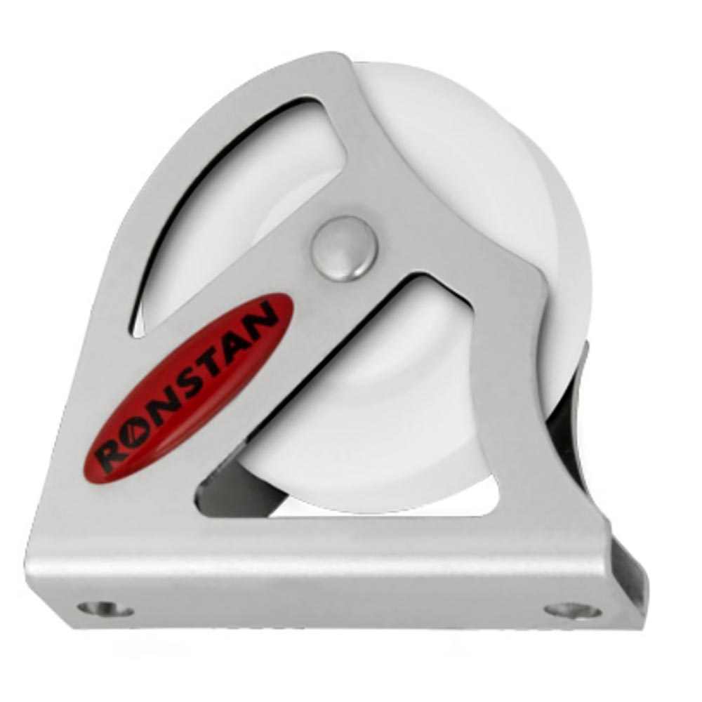 Ronstan Series 40 single upright lead block with UV stabilized acetal sheave and stainless steel housing for high load sail control applications