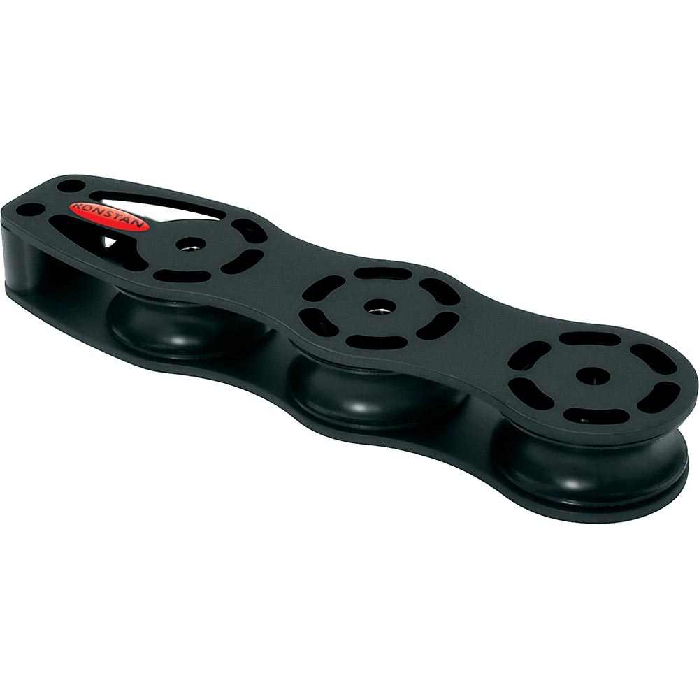 Ronstan Series 40 all-purpose deck organizer with 3 sheaves, lightweight black design for yacht line deflection