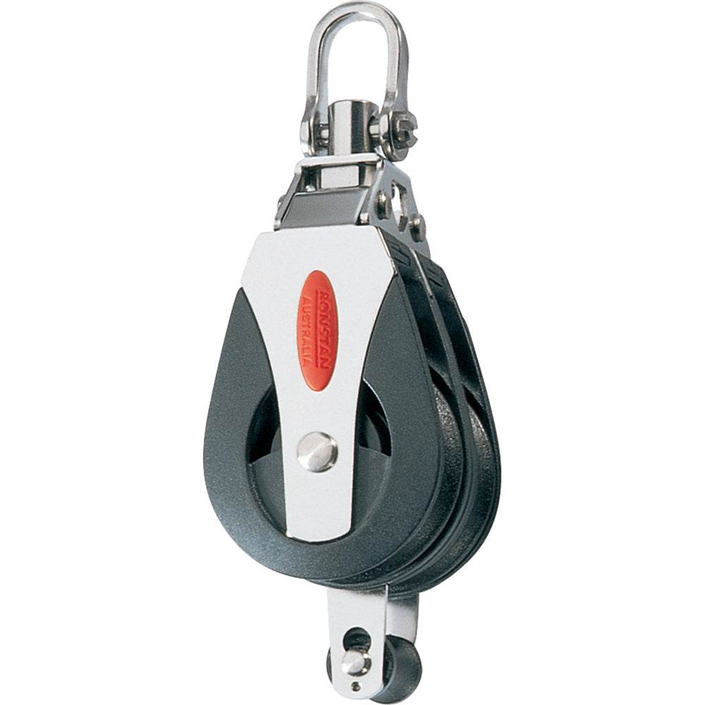 Ronstan Series 40 double ball bearing block with swivel head and becket for sailing control lines