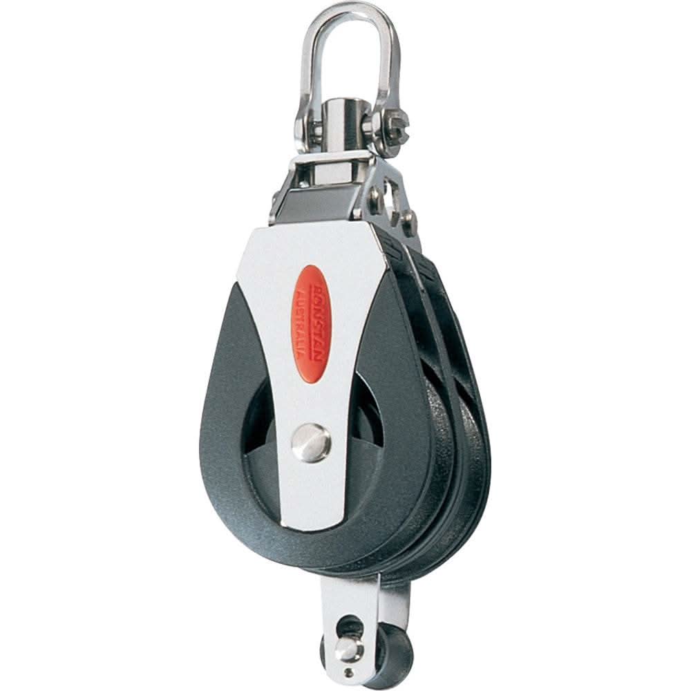 Ronstan Series 40 double ball bearing block with swivel head and becket for sailing control lines