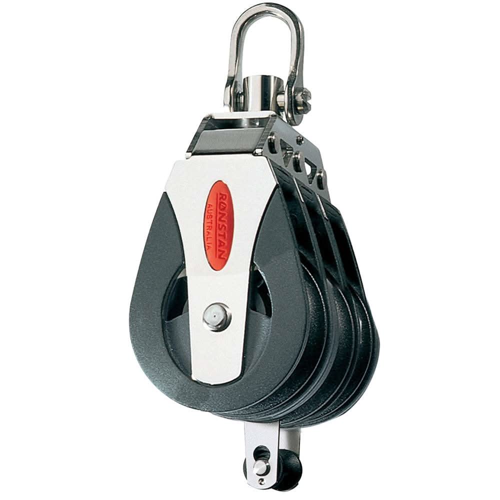 Ronstan Series 40 triple ball bearing block with swivel head and becket for sailing applications