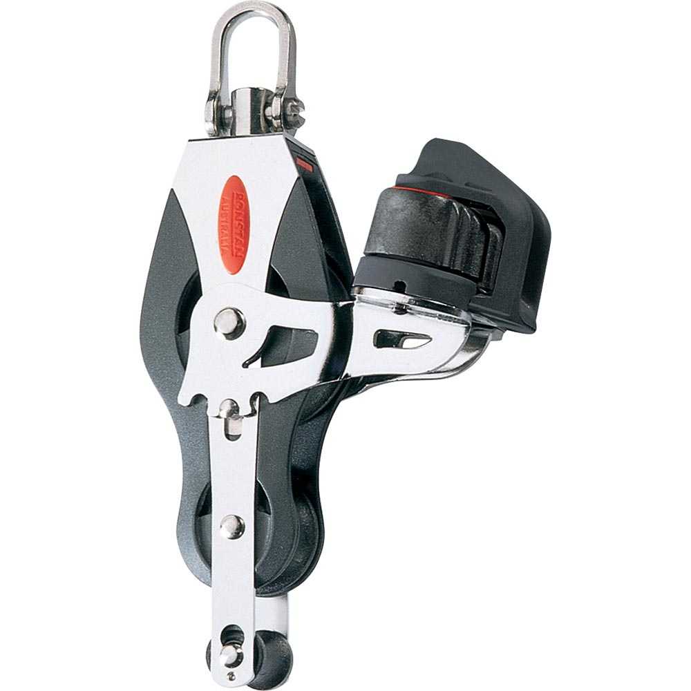 Ronstan Series 40 ball bearing block with fiddle, becket, cleat, and stainless steel fittings
