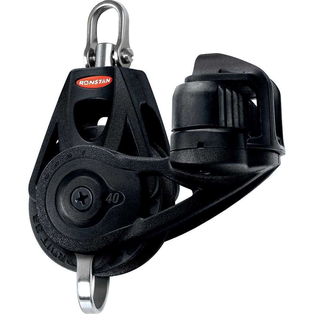 Ronstan Series 40 lightweight ball bearing orbit block with swivel head and cleat for sailing applications