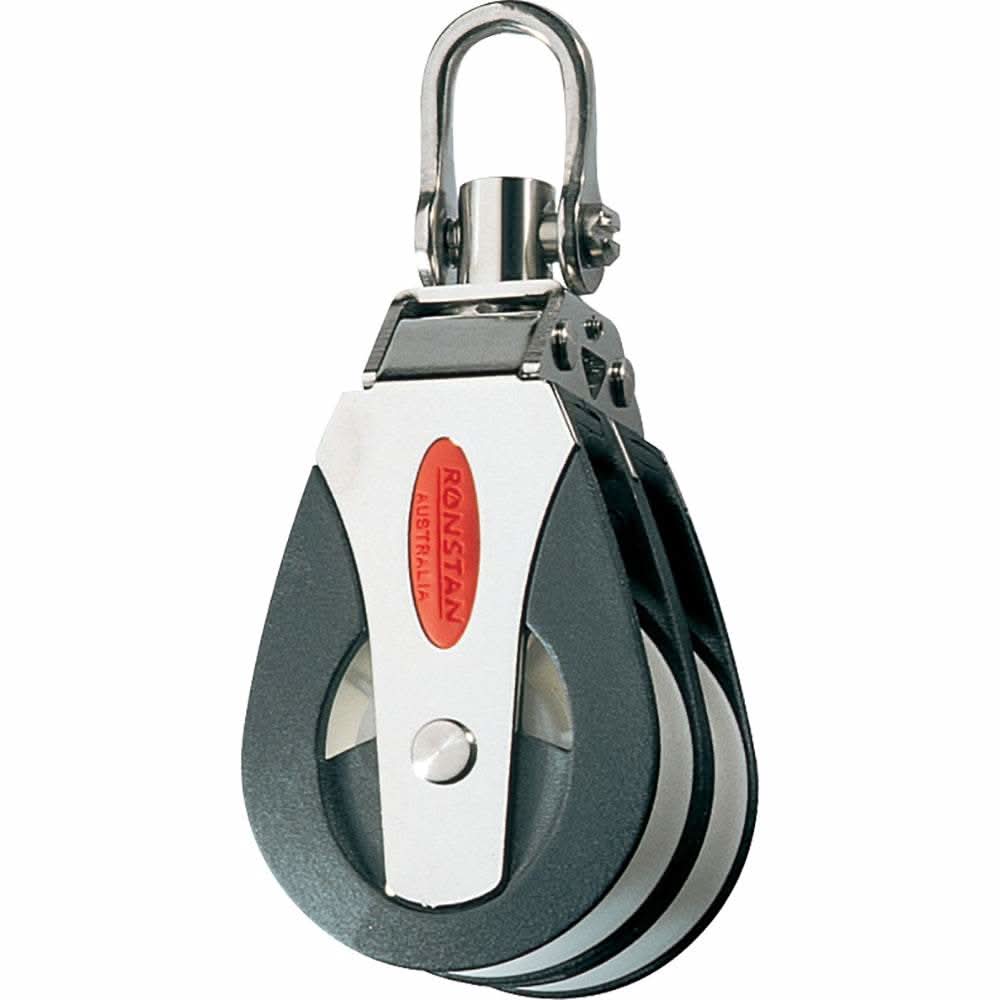 Ronstan Series 50 double all purpose sailing block with stainless steel shackle and self-lubricating sheaves