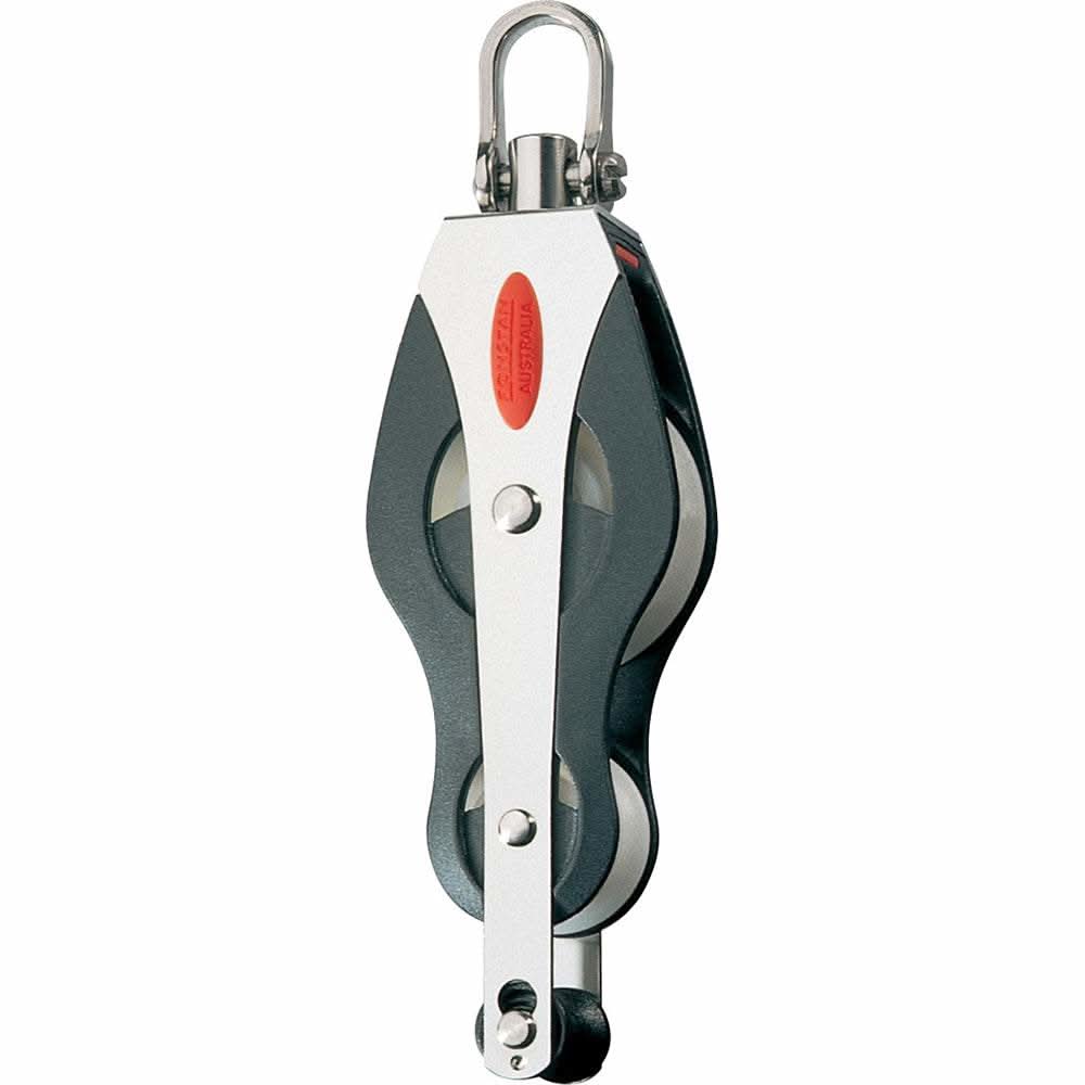Ronstan Series 50 all purpose block with fiddle, becket pin, stainless steel load strap, and nylon cheeks for marine applications