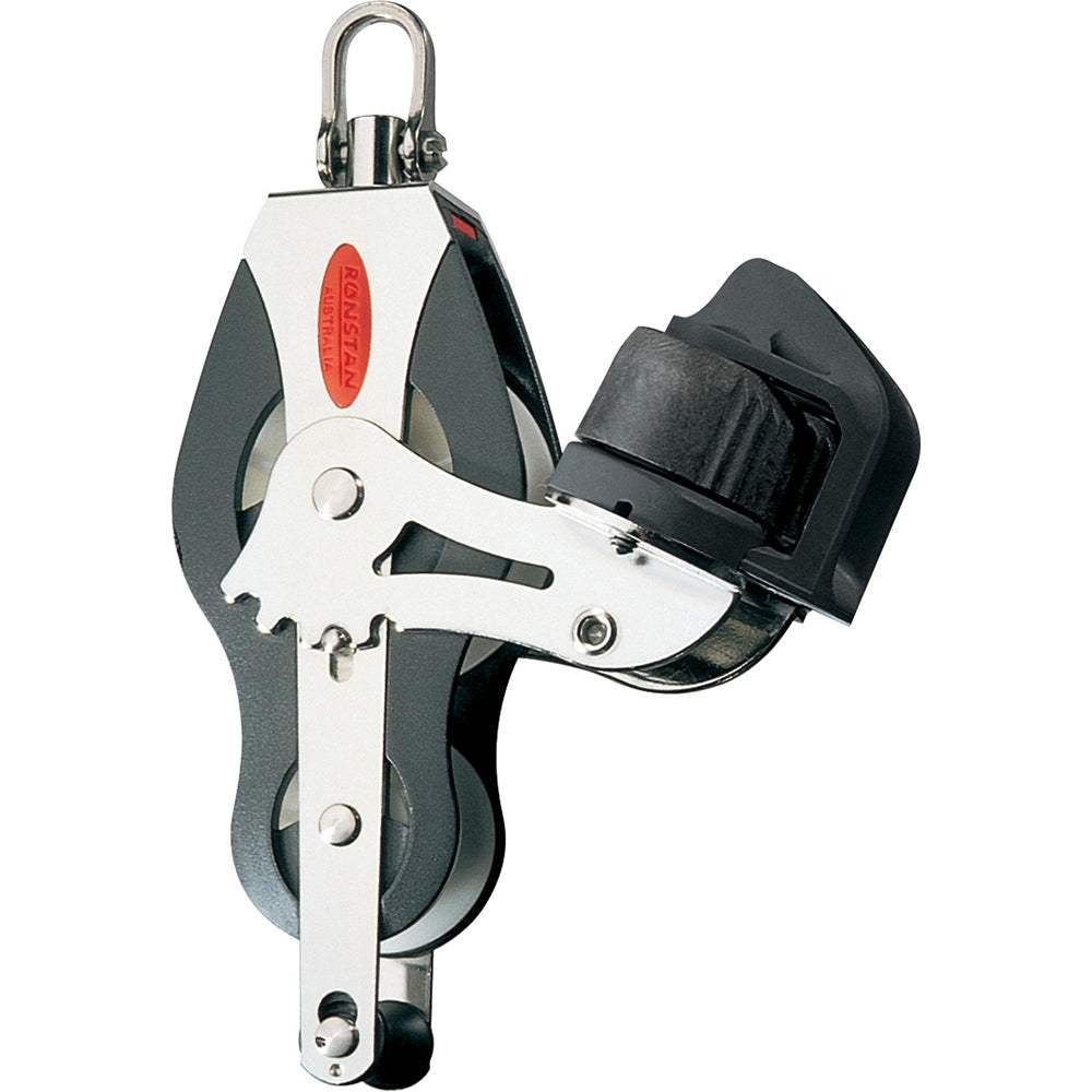 Ronstan Series 50 all purpose block with fiddle, becket, cleat, stainless steel and nylon construction