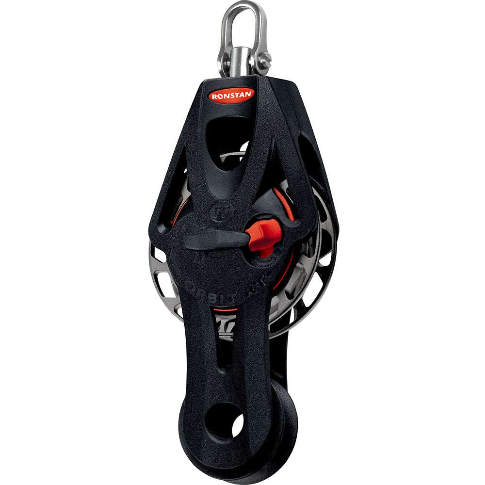 Ronstan Series 55 Ratchet Mount Orbit Block with fiddle becket swivel for high holding power and smooth sheet easing