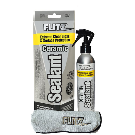 Flitz Sealant Spray Bottle  with Microfiber Polishing Cloth - 236ml/8oz - CS 02908