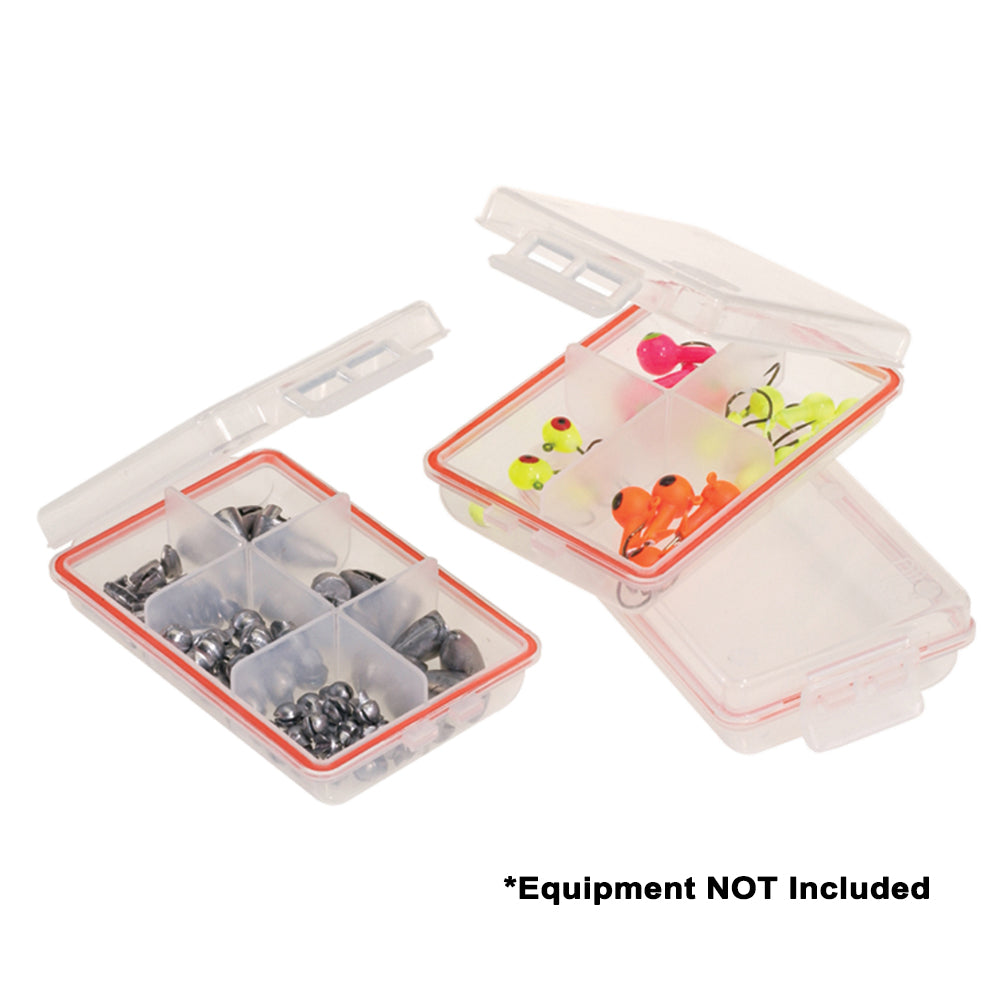 Plano Waterproof Terminal 3-Pack Tackle Boxes clear with O-ring seal and multiple compartments for fishing gear organization