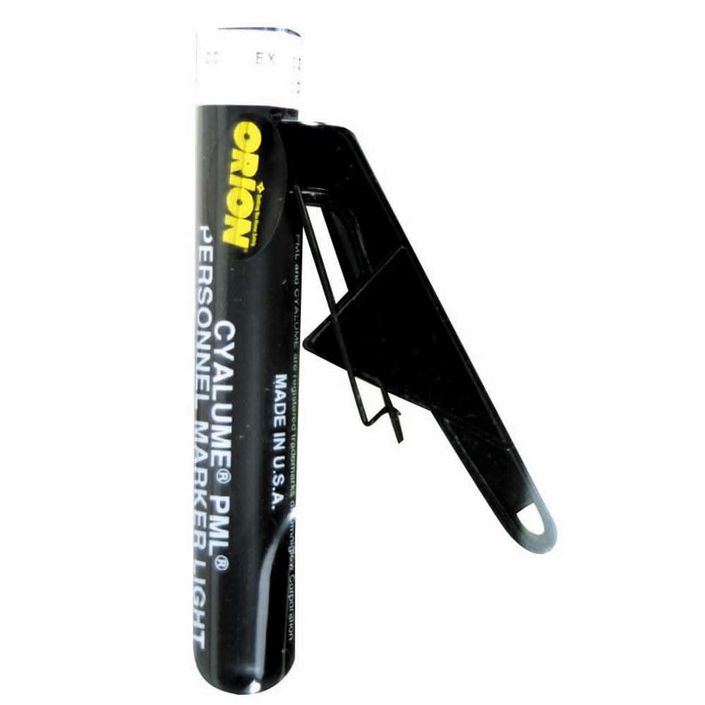 Orion Personal Marker Light black cylindrical safety light with clip attachment