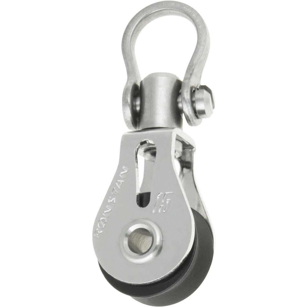 Ronstan Series 15 single ball bearing utility block with swivel shackle head and stainless steel components