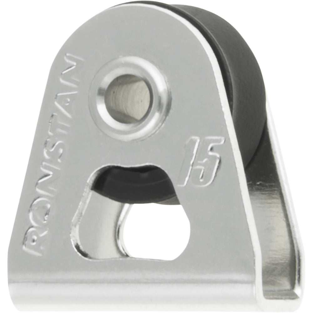 Ronstan Series 15 ball bearing utility block with stainless steel cheeks and acetal sheave for marine control lines