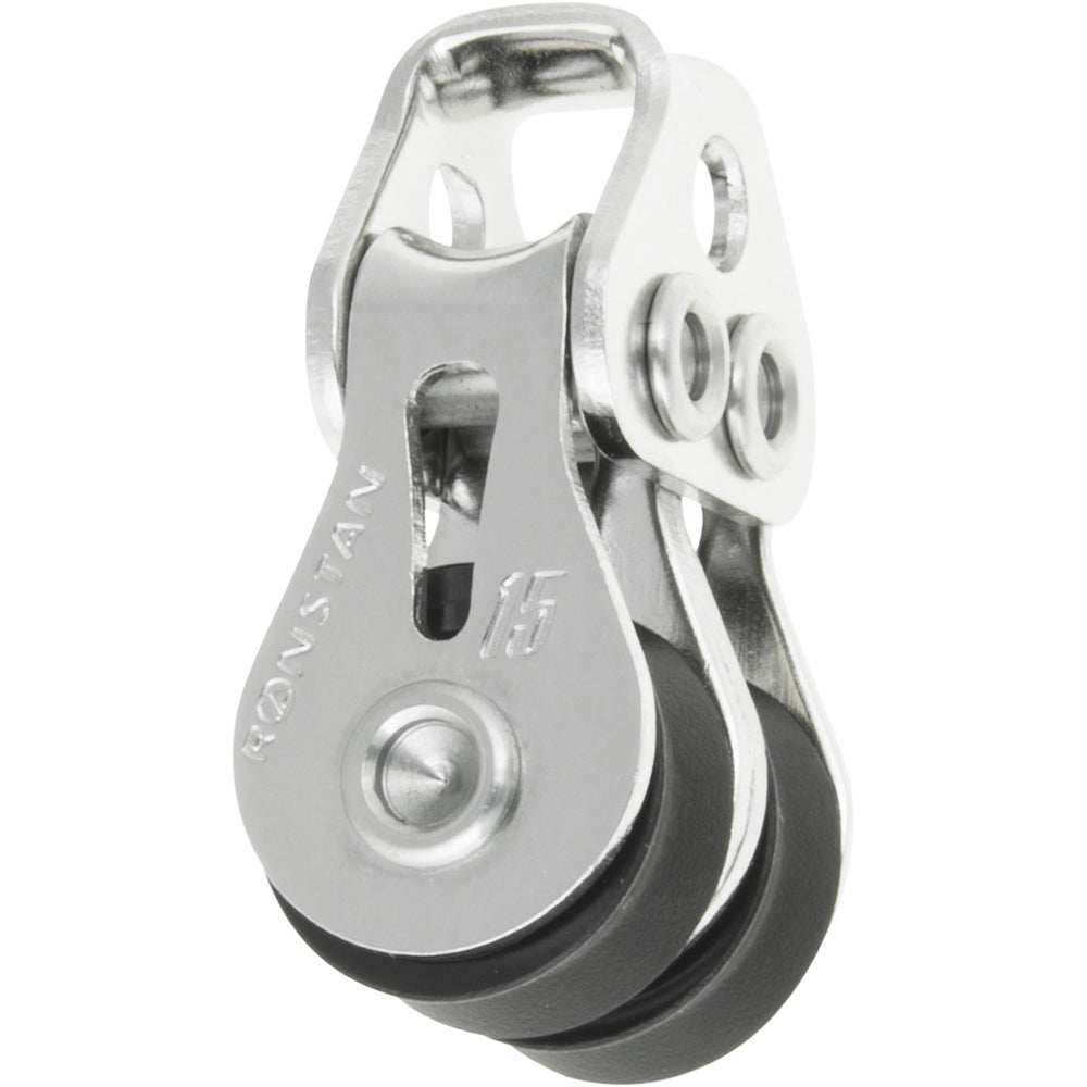 Ronstan Series 15 double ball bearing utility block with loop head and stainless steel components