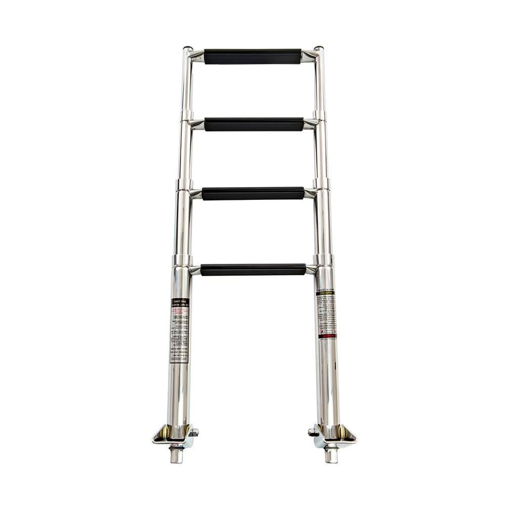 Whitecap 4-step telescoping stainless steel swim ladder with black steps