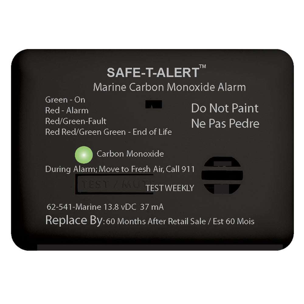 Safe-T-Alert 62 Series 12V marine carbon monoxide alarm surface mount black compact design