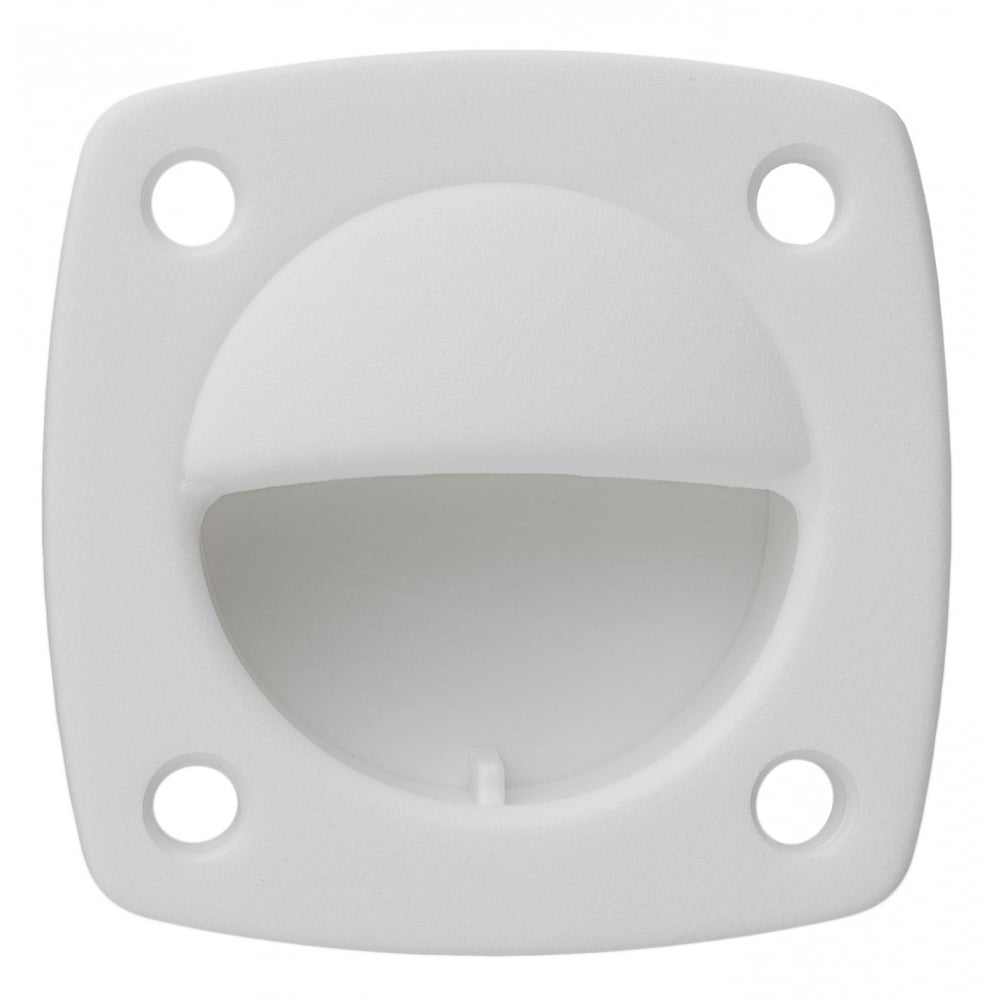 Whitecap Nylon Flush Pull small white square recessed handle with four screw holes
