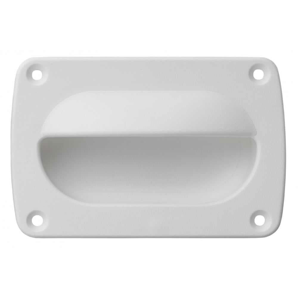 Whitecap Nylon Flush Pull large white rectangular recessed handle with four mounting holes