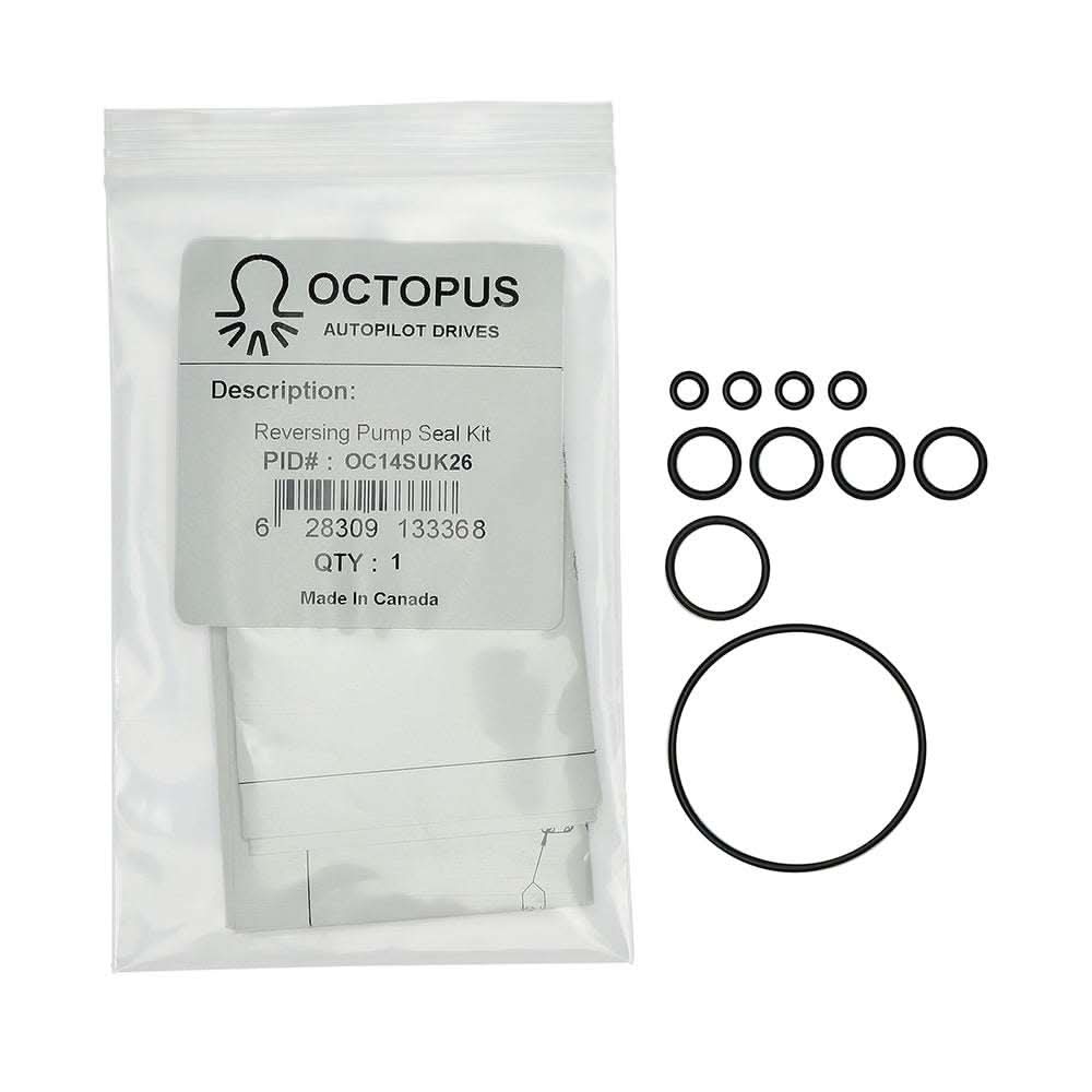 Octopus Seal Kit for Reversing Pump with multiple O-rings in clear packaging