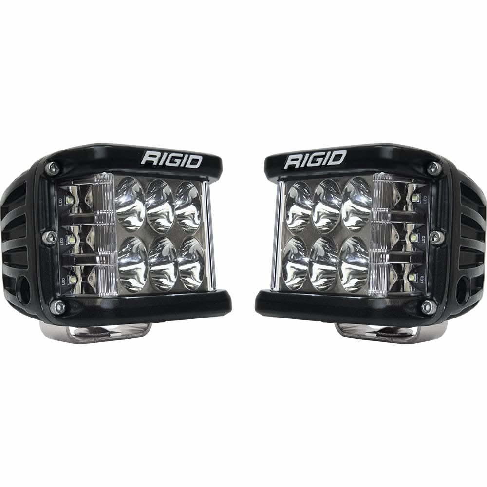 Pair of black Rigid Industries D-SS Pro LED driving lights with nine LEDs and durable housing