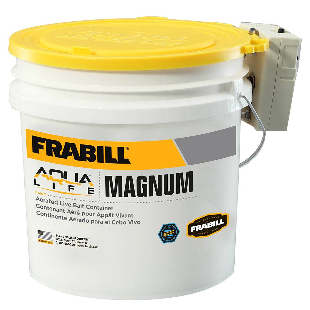 Frabill Magnum Bucket 4.25 gallons with aerator live bait container with insulated liner and accessory lid