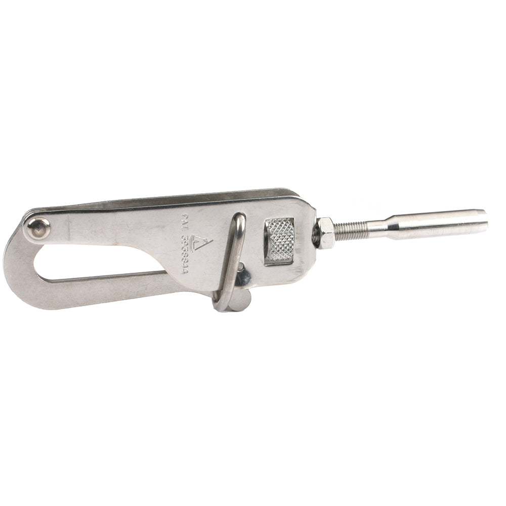Stainless steel Safe Lock Gate Hook T-316 with adjustable knurled nut and stamped metal construction