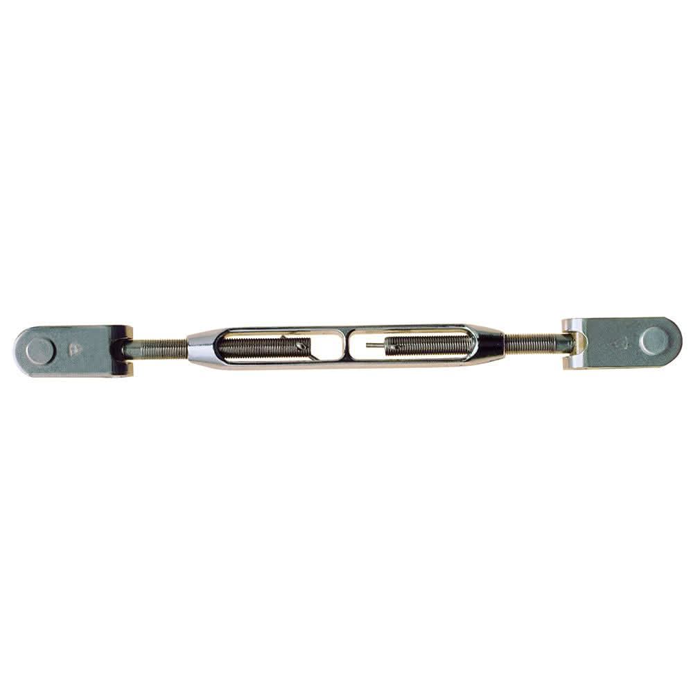 C. Sherman Johnson T-Style Jaw/Jaw open body turnbuckle with forged bronze body and 316 stainless ends, 1/4-28 thread size, 8-11 inch adjustable length